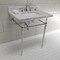 Fauceture KVPB3022M8SQ1 30" Console Sink with Brass Legs (8-Inch, 3 Hole), Marble White/Polished Chrome KVPB3022M8SQ1 - alternate 2